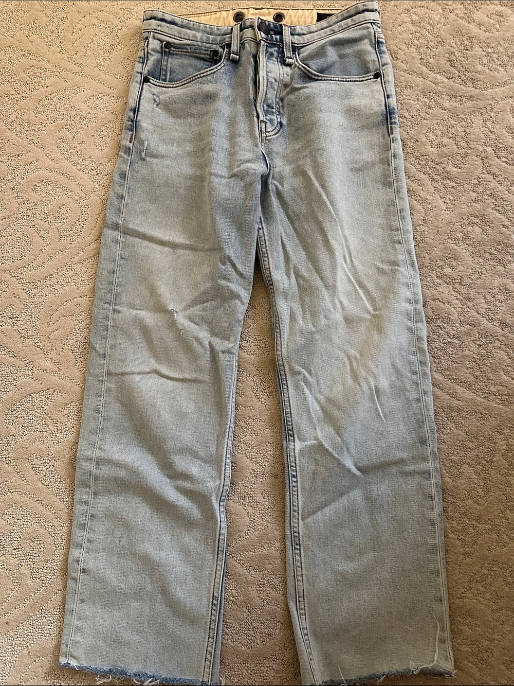 rag & bone Maya High Rise Ankle Light Blue Straight-Leg Jeans Size 25